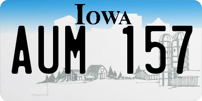 IA license plate AUM157