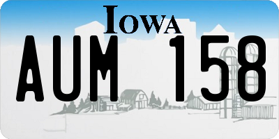 IA license plate AUM158