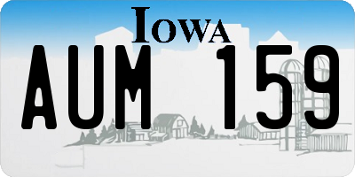 IA license plate AUM159