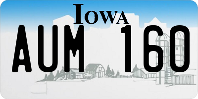 IA license plate AUM160