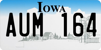IA license plate AUM164