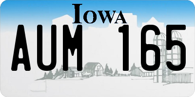 IA license plate AUM165