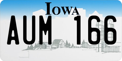 IA license plate AUM166