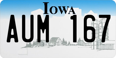 IA license plate AUM167