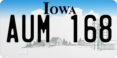 IA license plate AUM168
