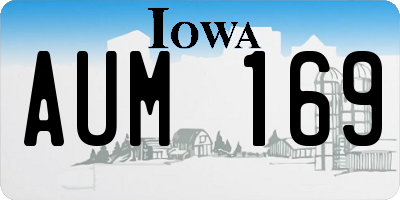 IA license plate AUM169