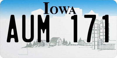 IA license plate AUM171