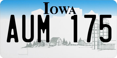 IA license plate AUM175