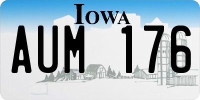 IA license plate AUM176