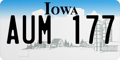IA license plate AUM177