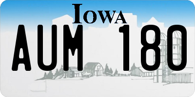 IA license plate AUM180