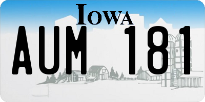 IA license plate AUM181