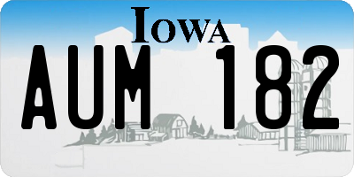 IA license plate AUM182