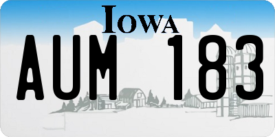 IA license plate AUM183