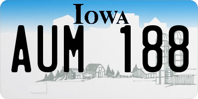 IA license plate AUM188