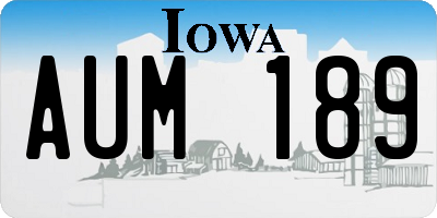 IA license plate AUM189