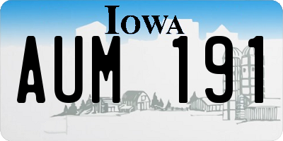 IA license plate AUM191