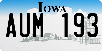 IA license plate AUM193