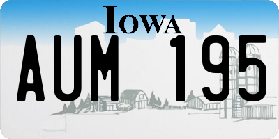 IA license plate AUM195