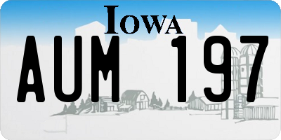 IA license plate AUM197