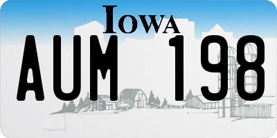 IA license plate AUM198
