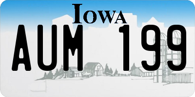 IA license plate AUM199