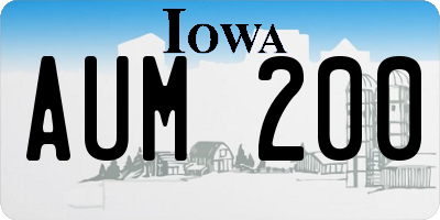 IA license plate AUM200