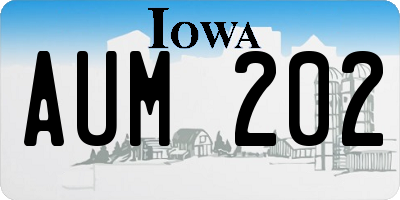 IA license plate AUM202