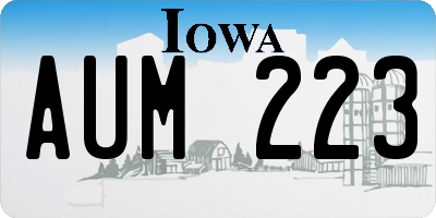 IA license plate AUM223