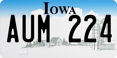 IA license plate AUM224