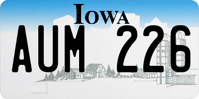 IA license plate AUM226