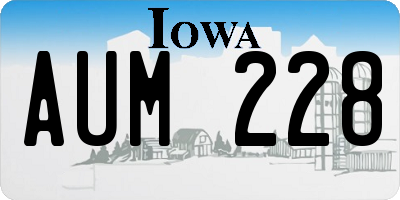 IA license plate AUM228