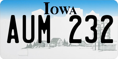 IA license plate AUM232