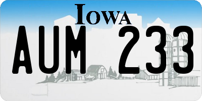 IA license plate AUM233