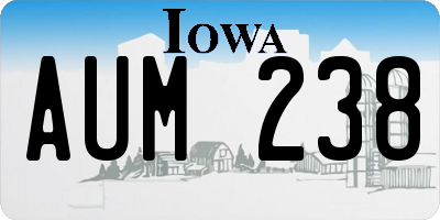 IA license plate AUM238