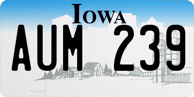 IA license plate AUM239