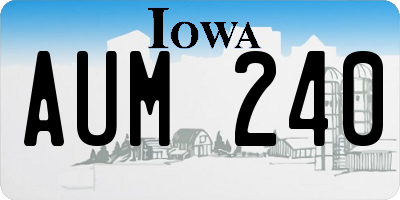 IA license plate AUM240