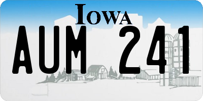 IA license plate AUM241