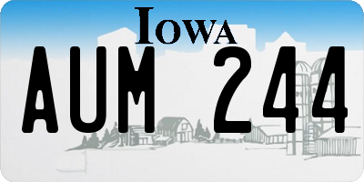 IA license plate AUM244