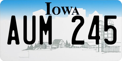 IA license plate AUM245