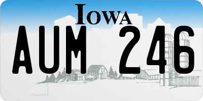 IA license plate AUM246