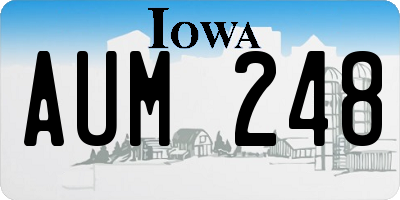 IA license plate AUM248