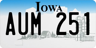 IA license plate AUM251