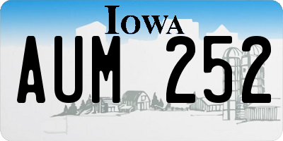 IA license plate AUM252