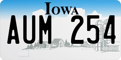 IA license plate AUM254