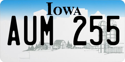 IA license plate AUM255