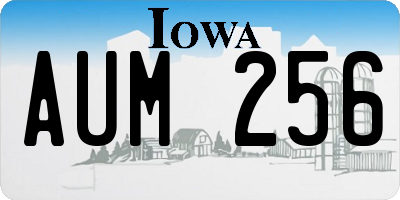 IA license plate AUM256