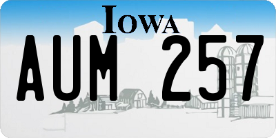 IA license plate AUM257