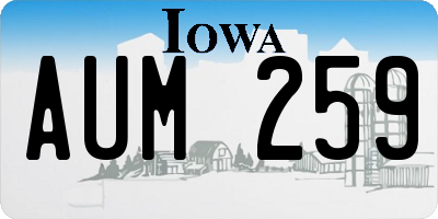 IA license plate AUM259