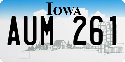 IA license plate AUM261